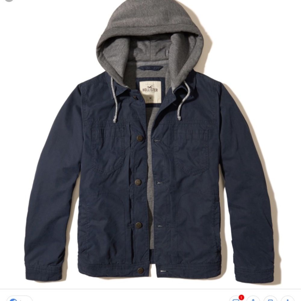 Hollister hooded jacket , sz. L .. EUC !